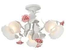Люстра потолочная Fiori di rose 114.3 Lucia Tucci белая на 3 лампы, основание белое в стиле флористика прованс 