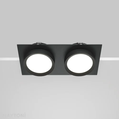 Светильник точечный Hoop DL086-02-GX53-SQ-B Maytoni чёрный 2 лампы, основание чёрное в стиле современный хай-тек  фото 4