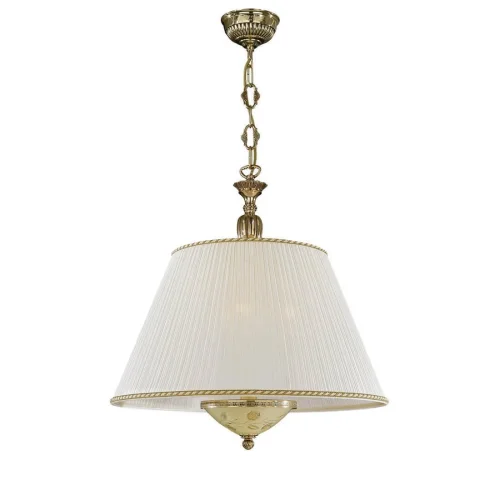 Люстра подвесная  L 6522/50 Reccagni Angelo белая жёлтая на 3 лампы, основание золотое в стиле классический 