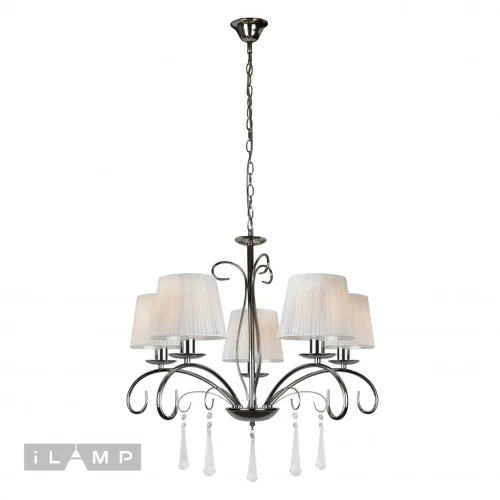Люстра подвесная Perfection RM7006/5CR iLamp белая на 5 ламп, основание хром в стиле современный американский 
