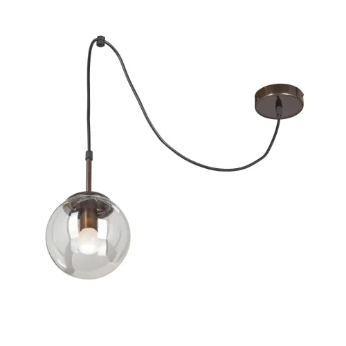 Светильник подвесной V4924-7/1S Vitaluce янтарный 1 лампа, основание бронзовое в стиле арт-деко шар