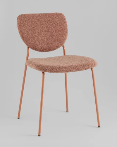 Стул обеденный Gigi, коричневый букле, розовые ножки УТ000039037 Stool Group, коричневый/букле, ножки/металл/розовый, размеры - *****