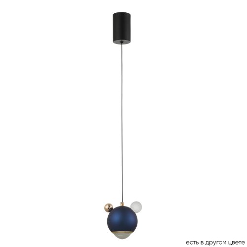 Светильник подвесной LED AMIGO SP LED BLUE Crystal Lux синий 1 лампа, основание чёрное в стиле современный шар