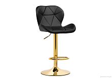 Барный стул Trio black / gold 15728 Woodville, чёрный/экокожа, ножки/металл/золотой, размеры - *1060***480*520