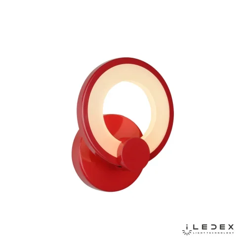 Бра LED Ring A001/1 Red iLedex красный на 1 лампа, основание красное в стиле хай-тек современный кольца фото 3