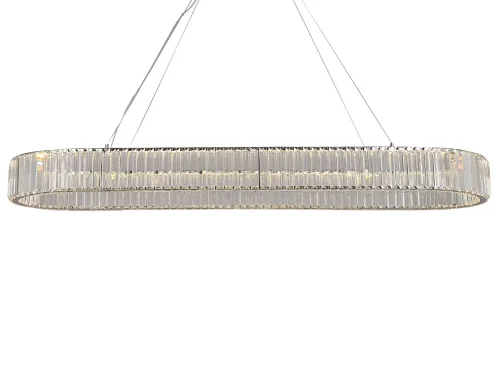 Люстра подвесная LED 8445/140 oval chrome Newport прозрачная на 1 лампу, основание хром в стиле американский современный классический фото 2
