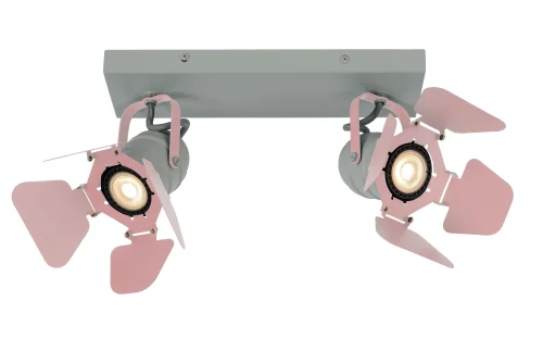 Спот с 2 лампами Picto 17997/02/66 Lucide розовый GU10 в стиле современный лофт 