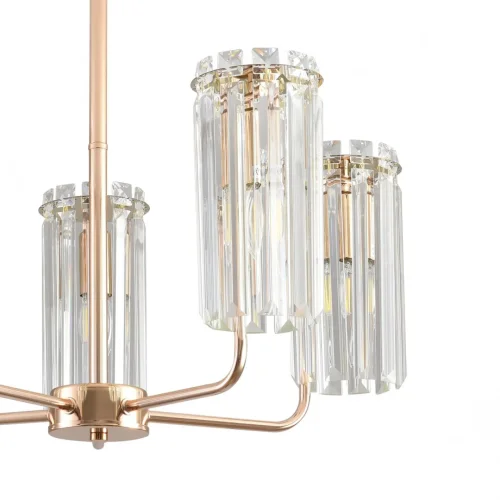 Люстра потолочная хрустальная Favla 8347/5 Lumion прозрачная на 5 ламп, основание золотое в стиле классический фото 6 Люстра потолочная хрустальная Favla 8347/5 Lumion прозрачная на 5 ламп, основание золотое в стиле классический фото 6