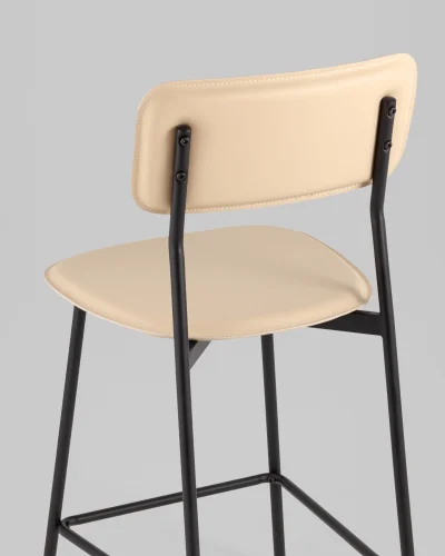 Стул барный Mikkie, бежевый УТ000039224 Stool Group, бежевый/экокожа, ножки/металл/чёрный, размеры - ***** фото 5