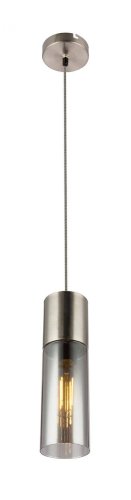 Светильник подвесной Annika 21000HN Globo прозрачный серый 1 лампа, основание матовое никель в стиле современный трубочки