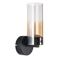 Бра LED Lanterna A3606AP-8BK Arte Lamp янтарный прозрачный на 1 лампу, основание чёрное в стиле современный 