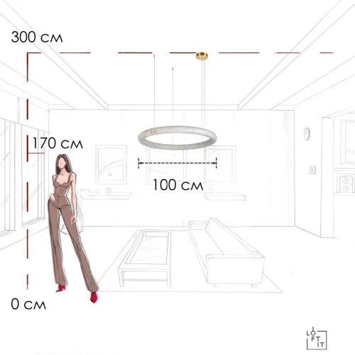 Светильник подвесной LED Oslo 10407/1000 LOFT IT белый на 1 лампу, основание бронзовое в стиле современный кольца фото 11