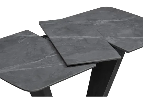 Стол на тумбе Петир 120(160)х80х75 larka grey / черный 588012 Woodville столешница серая из керамика фото 6