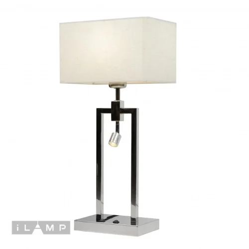 Настольная лампа Play TJ002 CR iLamp белая 1 лампа, основание хром металл в стиле современный американский для чтения фото 3