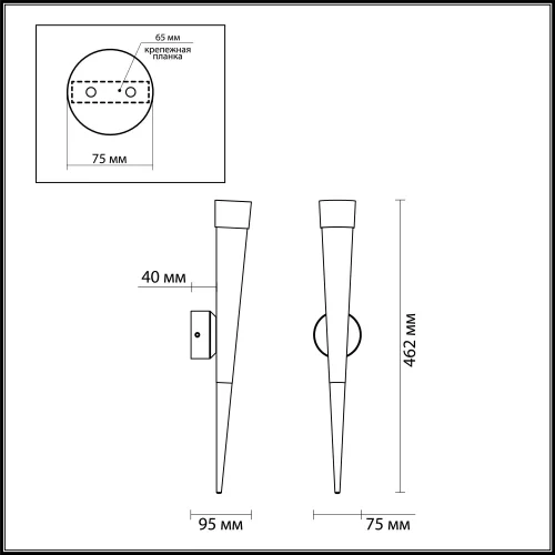 Бра LED Vivat 3891/7WB Odeon Light белый на 1 лампу, основание чёрное в стиле хай-тек современный фото 3