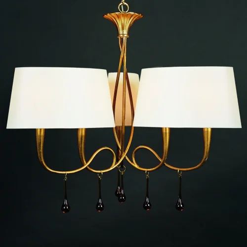 Люстра подвесная Paola 3540 Mantra белая на 6 ламп, основание золотое в стиле современный  фото 4
