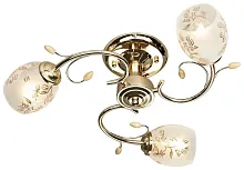 Светильник потолочный 762-307-03 Velante бежевый 3 лампы, основание золотое в стиле классический 
