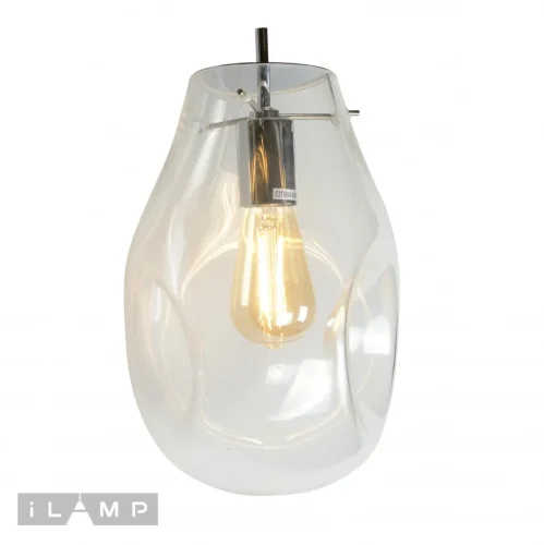 Светильник подвесной Pear 8827/1P CR iLamp прозрачный 1 лампа, основание хром в стиле современный  фото 2