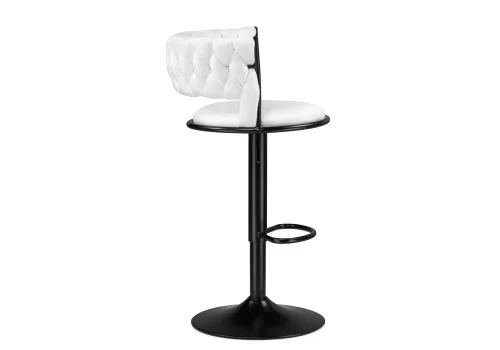 Барный стул Lotus white / black 15682 Woodville, белый/велюр, ножки/металл/чёрный, размеры - *1140***520*500 фото 3