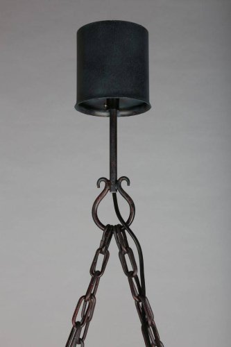 Люстра подвесная Crestuma OML-50003-08 Omnilux янтарная на 4 лампы, основание чёрное в стиле кантри  фото 5