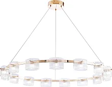 Люстра подвесная LED Ori 4248-15P Favourite прозрачная белая на 15 ламп, основание золотое в стиле современный 
