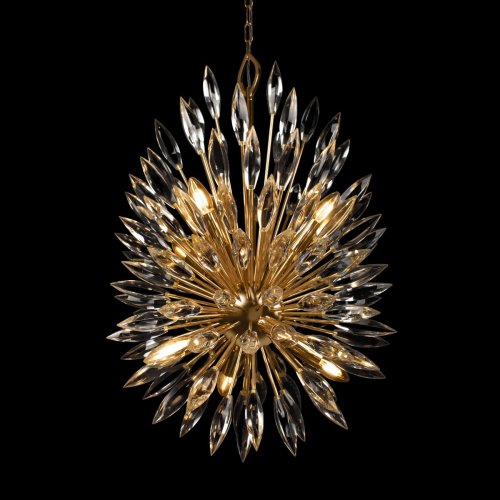 Люстра подвесная Splash 10418/8 LOFT IT прозрачная на 8 ламп, основание золотое в стиле современный капли ветви фото 8