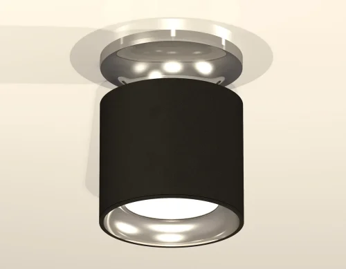 Светильник накладной XS7402080 Ambrella light чёрный 1 лампа, основание серебряное в стиле хай-тек современный круглый фото 3