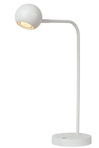 Настольная лампа офисная LED Comet 36621/03/31 Lucide белая 1 лампа, основание белое металл в стиле современный 
