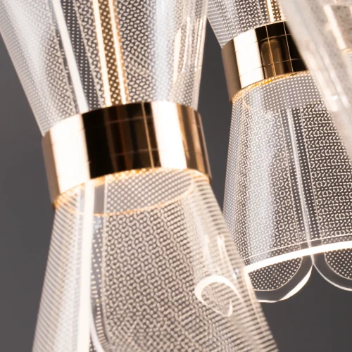 Люстра каскадная LED Dress FR5438PL-L37G Freya прозрачная на 6 ламп, основание золотое в стиле современный хай-тек каскад фото 9