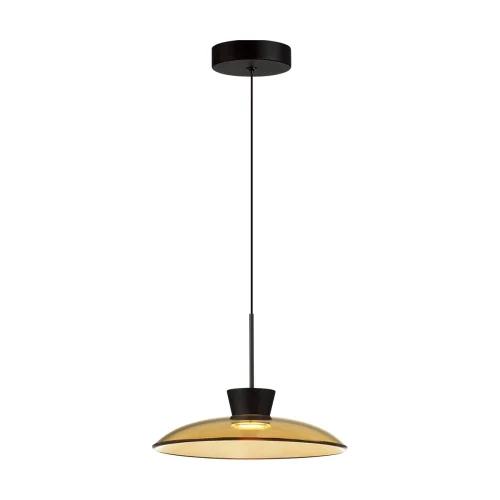 Светильник подвесной LED Saucer 5055/9LA Odeon Light янтарный 1 лампа, основание чёрное в стиле современный  фото 3
