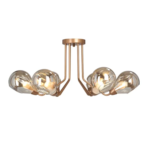 Люстра потолочная V4868-8/6PL Vitaluce янтарная на 6 ламп, основание медь в стиле арт-деко фото 3 Люстра потолочная V4868-8/6PL Vitaluce янтарная на 6 ламп, основание медь в стиле арт-деко фото 3