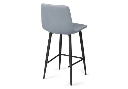 Полубарный стул Чилли К светло-серый / черный 502080 Woodville, серый/велюр, ножки/металл/чёрный, размеры - ****430*420 фото 4