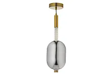 Светильник подвесной LED Canzo L 1.P4 CL Arti Lampadari серый 1 лампа, основание золотое в стиле арт-деко современный 