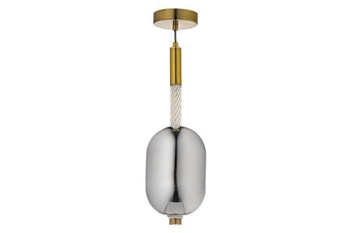 Светильник подвесной LED Canzo L 1.P4 CL Arti Lampadari серый 1 лампа, основание золотое в стиле арт-деко современный 