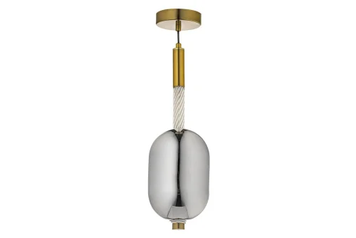 Светильник подвесной LED Canzo L 1.P4 CL Arti Lampadari серый на 1 лампу, основание золотое в стиле арт-деко современный 