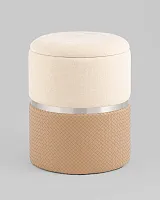 Пуф Кэрри с ящиком, серебро, бежевый шенилл с экокожей УТ000039382 Stool Group на 1 , основание в стиле современный 