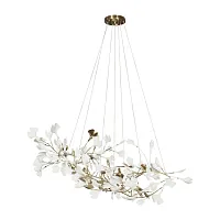 Люстра подвесная Fleur 10125/12 LOFT IT белая на 12 ламп, основание золотое в стиле флористика арт-деко 