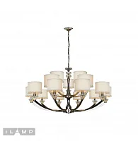 Люстра подвесная Oxford 85175/10+5 CR iLamp белая на 15 ламп, основание хром в стиле американский современный 