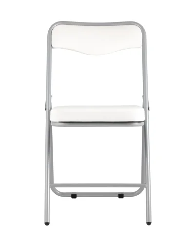Складной стул Джонни экокожа белый каркас металлик УТ000035363 Stool Group, белый/экокожа, ножки/металл/серый, размеры - ****450*495 фото 3