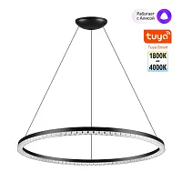 Светильник подвесной LED Monile 359711 Novotech чёрный на 1 лампу, основание чёрное в стиле хай-тек современный минимализм кольца