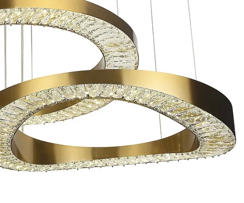 Люстра подвесная LED Тауна 07676-80+60+40,20 Kink Light бронзовая прозрачная на 1 лампа, основание бронзовое в стиле современный кольца фото 2