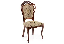 Деревянный стул Bronte вишня / патина 438324 Woodville, бежевый/ткань, ножки/массив бука дерево/вишня, размеры - ****530*550