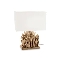 Настольная лампа SNELL TL1 BIG Ideal Lux белая 1 лампа, основание коричневое дерево в стиле кантри 