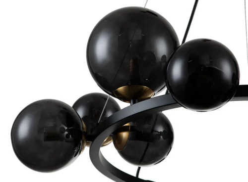 Люстра подвесная Molecola V000195 Indigo чёрная на 11 ламп, основание чёрное в стиле хай-тек шар фото 2