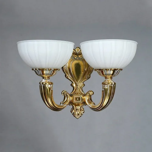 Бра  LUGO 8539/2 WP AMBIENTE by BRIZZI белый на 2 лампы, основание бронзовое в стиле классический 
