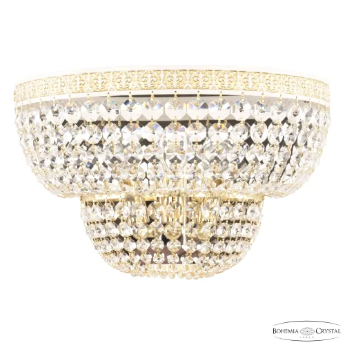 Бра AL19101B/35FL WMG Bohemia Ivele Crystal без плафона на 3 лампы, основание золотое патина белое в стиле классический r