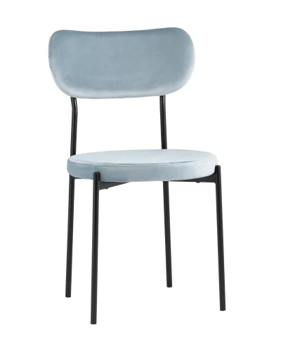 Стул обеденный Барбара NEW, велюр серо-голубой УТ000028055 Stool Group, голубой/велюр, ножки/металл/чёрный, размеры - ****480*530
