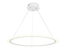 Светильник подвесной LED с пультом FA4345 Ambrella light белый 1 лампа, основание белое в стиле современный хай-тек минимализм с пультом кольца
