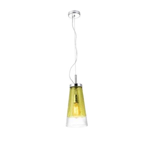 Светильник подвесной Avoria VL5212P31 Vele Luce зелёный прозрачный на 1 лампу, основание хром в стиле современный фото 2