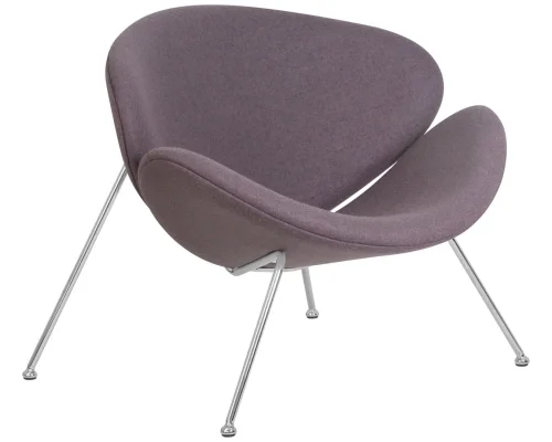 Кресло дизайнерское 72-LMO EMILY, цвет сиденья серый (AF7), цвет основания хромированная сталь Dobrin, серый/винил, ножки/металл/хром, размеры - ****810*780 фото 2
